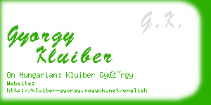 gyorgy kluiber business card